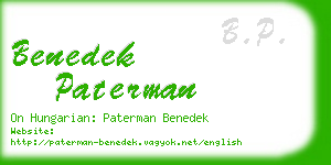 benedek paterman business card